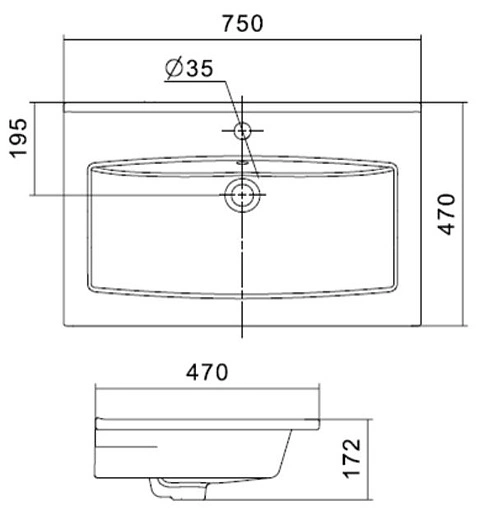 Раковина Santek Элина 75 белый 1WH501619
