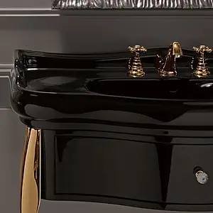 Консоль с умывальником напольная Kerasan Retro 100 чёрный/золото 7363K4+, 3