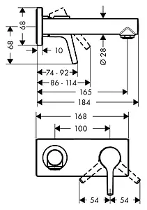 Смеситель для раковины из стены Hansgrohe Talis S хром 72110000 Смеситель для раковины из стены Hansgrohe Talis S хром 72110000, 2