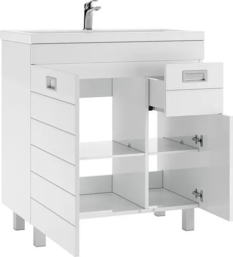 Тумба-умывальник напольная Домино Cube 80 белый DC5004T+4627173210119