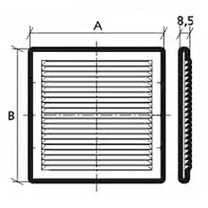 Решетка вентиляционная с сеткой ЭРА 1724 С, 2