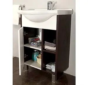 Тумба-умывальник напольная Aquaton Крит 60 M белый/венге 1A1488K0KT500 Тумба-умывальник напольная Aquaton Крит 60 M белый/венге 1A1488K0KT500, 4