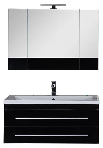 Шкаф-зеркало Aquanet Верона 100 чёрный 00175386