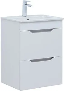 Тумба-умывальник Aquanet Практика 50 белый матовый 00330455+44050, 1