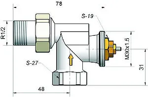 Комплект вентилей терморегулирующих осевых ½" в/н Schlosser Standard Mini инд.заказ по RAL 602200126 Ral Комплект вентилей терморегулирующих осевых ½" в/н Schlosser Standard Mini инд.заказ по RAL 602200126 Ral, 2