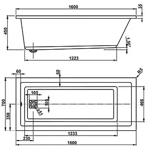 Ванна акриловая Vagnerplast Cavallo 160x70 VPBA167CAV2X-04, 2