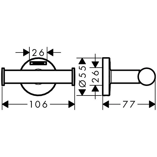 Крючок Hansgrohe Logis Universal хром 41725000 Крючок Hansgrohe Logis Universal хром 41725000