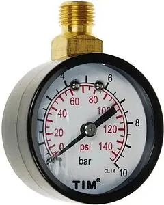 Манометр радиальный TIM 50мм 10 бар ¼&quot; Y-50C-10, 2