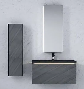 Шкаф-пенал подвесной с зеркалом Jorno Incline 120 бетон Inc.04.120/P/Bet/JR Шкаф-пенал подвесной с зеркалом Jorno Incline 120 бетон Inc.04.120/P/Bet/JR, 4