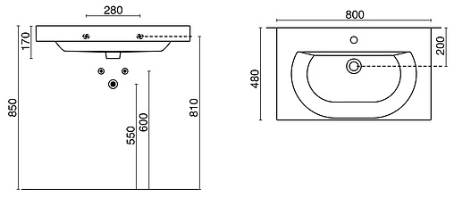 Раковина Kerama Marazzi Buongiorno 80 белый BG.wb.80