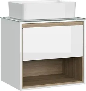 Тумба-умывальник подвесная Cersanit Louna 60 белый/дуб Эврика SP-SZ-LOU60-BL/Wh+ Тумба-умывальник подвесная Cersanit Louna 60 белый/дуб Эврика SP-SZ-LOU60-BL/Wh+, 1