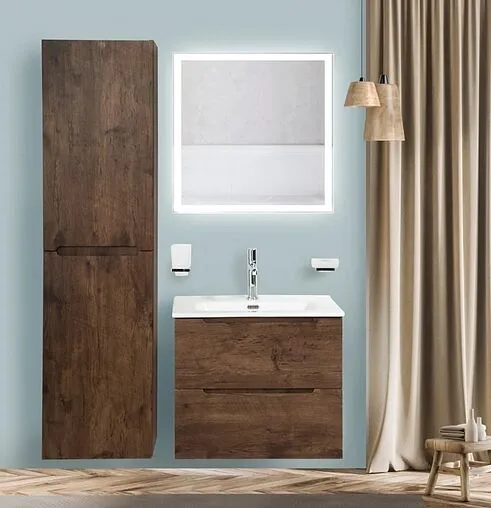 Зеркало с подсветкой BelBagno 60x60 механическая кнопка SPC-GRT-600-600-LED-BTN