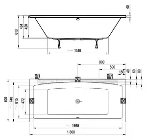 Ванна акриловая Ravak FORMY 02 180x80 C891000000 Ванна акриловая Ravak FORMY 02 180x80 C891000000, 5