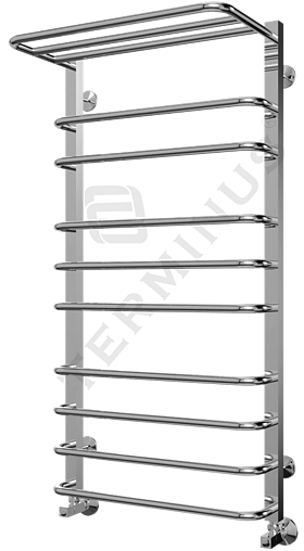 Полотенцесушитель водяной лесенка Terminus Арктур с полкой П10 500х1031 полированная сталь 4620768886584