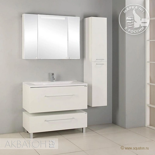 Тумба под умывальник подвесная Aquaton Мадрид 100 M белый 1A126901MA010