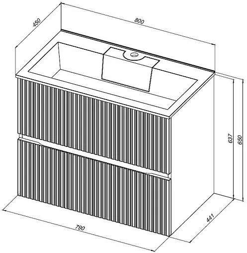 Тумба под умывальник Aquanet Джейн 80 белый матовый 00313286