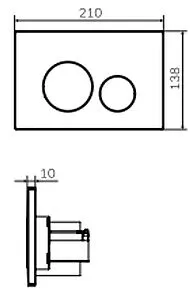 Клавиша смыва для унитаза Am.Pm Pro L I049051 хром глянцевый, 2
