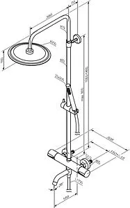 Душевая система с термостатом для ванны Damixa Scandinavian Pure хром 936810000, 2