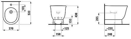 Биде напольное Laufen New Classic белый 8.3285.1.000.302.1