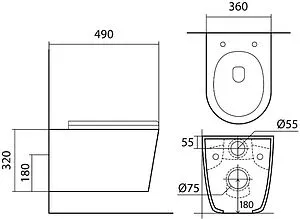 Унитаз подвесной безободковый Aquatek Вега белый AQ1904-00, 2