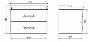 Тумба-умывальник подвесная Comforty Неаполь 65 белый 00004148729CF Тумба-умывальник подвесная Comforty Неаполь 65 белый 00004148729CF, 2