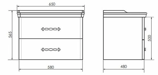 Тумба-умывальник подвесная Comforty Неаполь 65 белый 00004148729CF