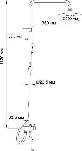 Душевая система без смесителя Wasserkraft хром A027