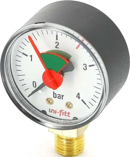 Манометр радиальный Uni-fitt 50мм 4 бар ¼" 304D1020 Манометр радиальный Uni-fitt 50мм 4 бар ¼" 304D1020