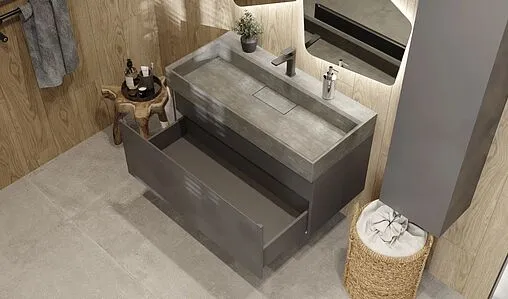 Тумба под умывальник подвесная Raval Facet 100 антрацит Fac.01.100/P/A/RL