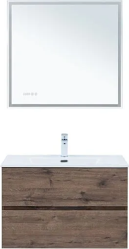 Тумба под умывальник подвесная Aquanet Алвита New 80 дуб веллингтон/табак 00334186