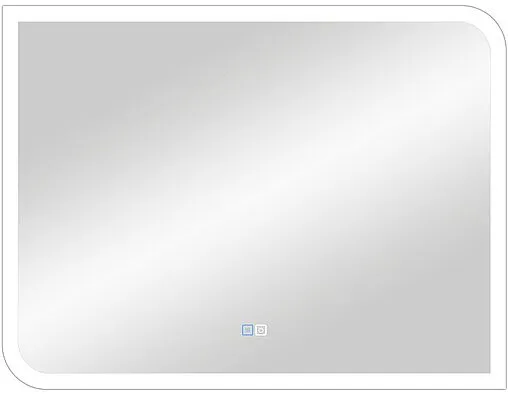 Зеркало с подсветкой Continent Fantasy Led 80x60 с блоком погоды белый ЗЛП2108