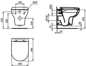 Комплект 4 в 1 Ideal Standard Exacto Rimless X042601 Комплект 4 в 1 Ideal Standard Exacto Rimless X042601, 3