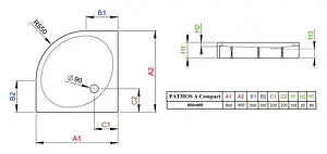Поддон для душа Radaway Patmos A900 compact 4S99155-05 Поддон для душа Radaway Patmos A900 compact 4S99155-05, 3