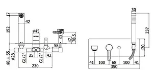 Смеситель для ванны скрытого монтажа Paffoni Ringo белый матовый RIN001BO Смеситель для ванны скрытого монтажа Paffoni Ringo белый матовый RIN001BO, 2