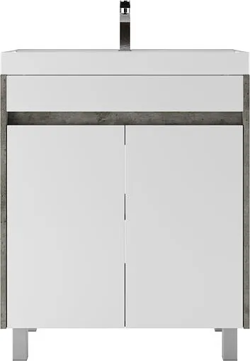 Тумба-умывальник напольная Домино Karlo 70 белый/бетон DK5310T+4627173210171
