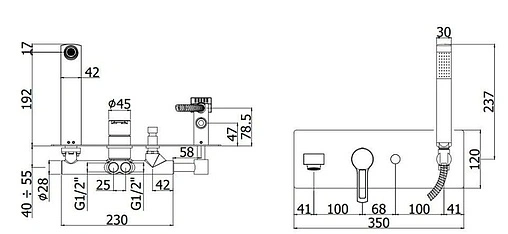 Смеситель для ванны скрытого монтажа Paffoni Ringo белый матовый RIN001BO