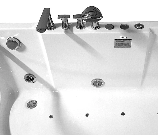 Ванна акриловая с гидромассажем Gemy 165x80 R G9227 E R