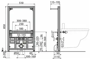Инсталляция для биде AlcaPlast A105/850 Инсталляция для биде AlcaPlast A105/850, 2