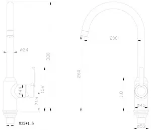 Смеситель для кухни с подключением к фильтру Swedbe Selene Plus хром 8041, 2