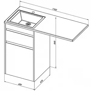 Тумба под умывальник напольная Aquanet Токио 48 белый 00239289 Тумба под умывальник напольная Aquanet Токио 48 белый 00239289, 2