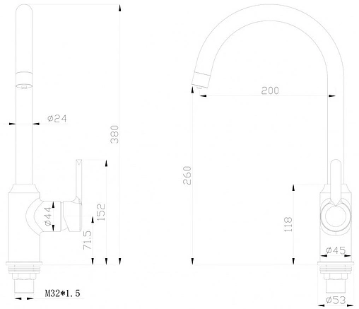 Смеситель для кухни с подключением к фильтру Swedbe Selene Plus хром 8041