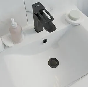 Выпуск автоматический для раковины с переливом IDDIS Slide чёрный матовый SLIB000i88 Выпуск автоматический для раковины с переливом IDDIS Slide чёрный матовый SLIB000i88, 3