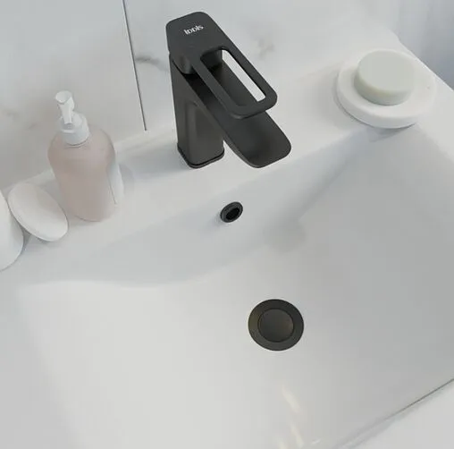 Выпуск автоматический для раковины с переливом IDDIS Slide чёрный матовый SLIB000i88 Выпуск автоматический для раковины с переливом IDDIS Slide чёрный матовый SLIB000i88