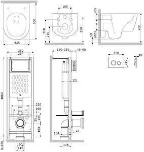 Комплект 6 в 1 Am.Pm Jupiter IS110151.DX77C1700 с кнопкой хром глянцевый Комплект 6 в 1 Am.Pm Jupiter IS110151.DX77C1700 с кнопкой хром глянцевый, 2