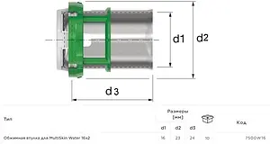 Гильза пресс 16мм Comap MultiSkin 7500W16, 2