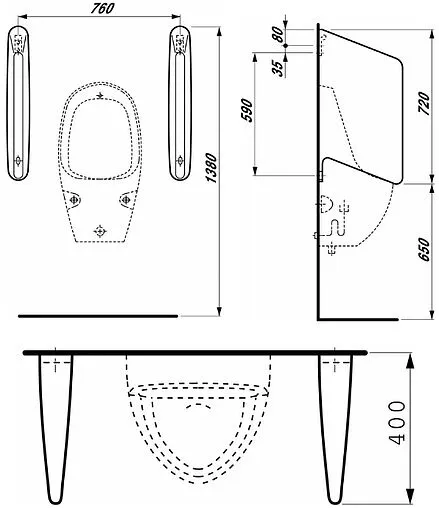 Перегородка для писсуара Laufen Rion белый 8.4760.0.000.000.1