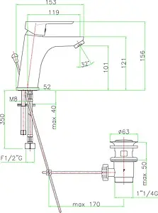 Смеситель для раковины Fiore Kevon хром 81CR8123, 2