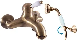 Смеситель для ванны Rav Slezak Labe бронза/белый L554.5/2SM Смеситель для ванны Rav Slezak Labe бронза/белый L554.5/2SM, 1