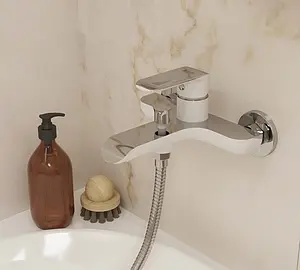 Смеситель для ванны IDDIS Calipso белый/хром CALSB00i02WA Смеситель для ванны IDDIS Calipso белый/хром CALSB00i02WA, 3