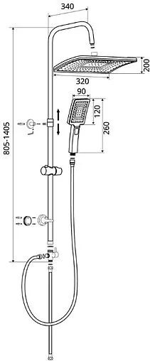 Душевая система без смесителя Osgard Grunan Nickel никель 10040 Душевая система без смесителя Osgard Grunan Nickel никель 10040